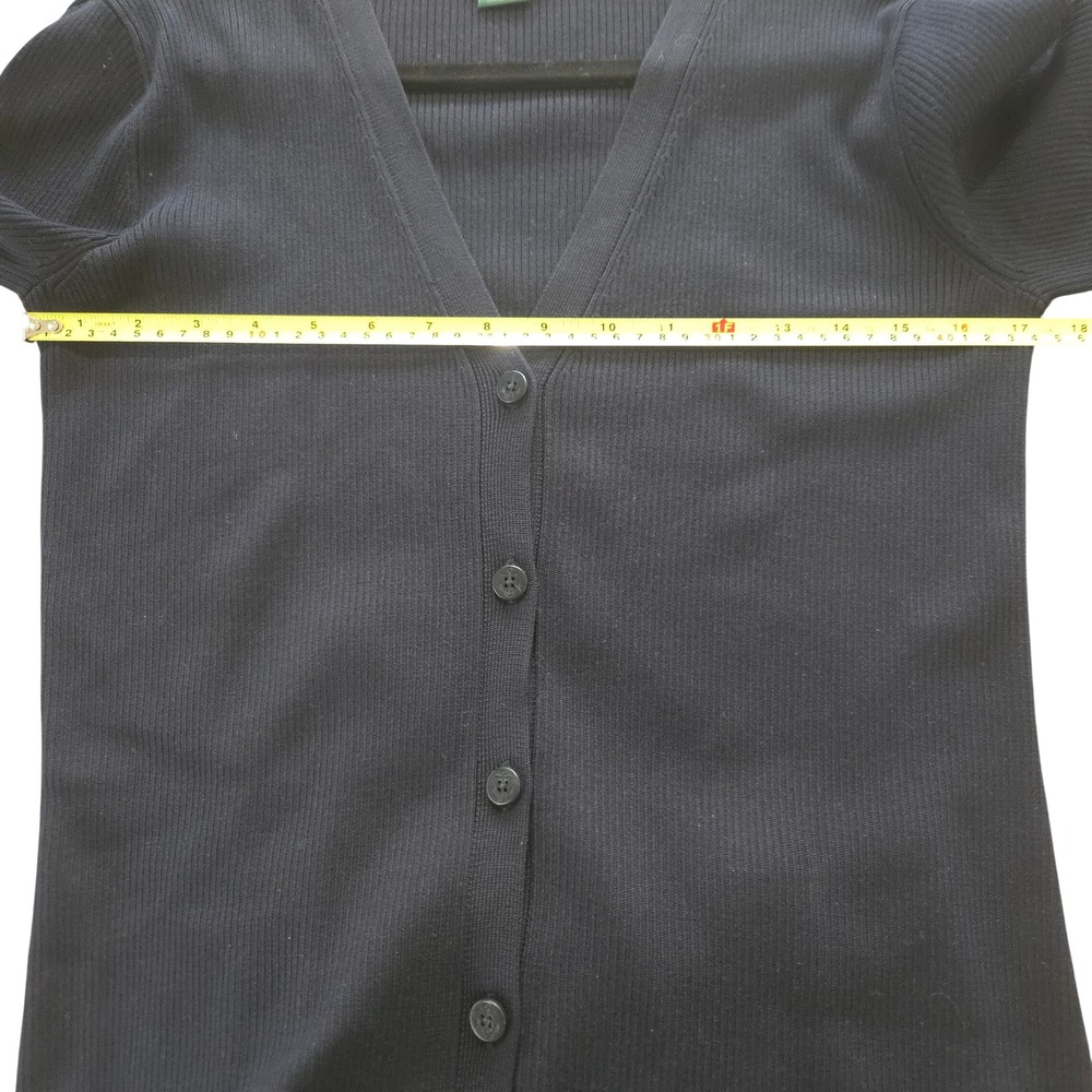 Lauren Ralph Lauren Cardigan Dress S Womens Navy Blue Silk Blend Ribbed V-Neck - Picture 4 of 7